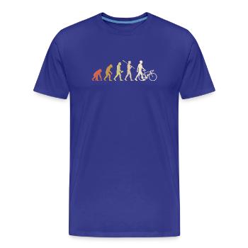 Cycling Evolution - Cadeau minimaliste drôle pour cycliste - T-shirt bio Premium Homme - bleu roi - Devant - Damien (186cm)
