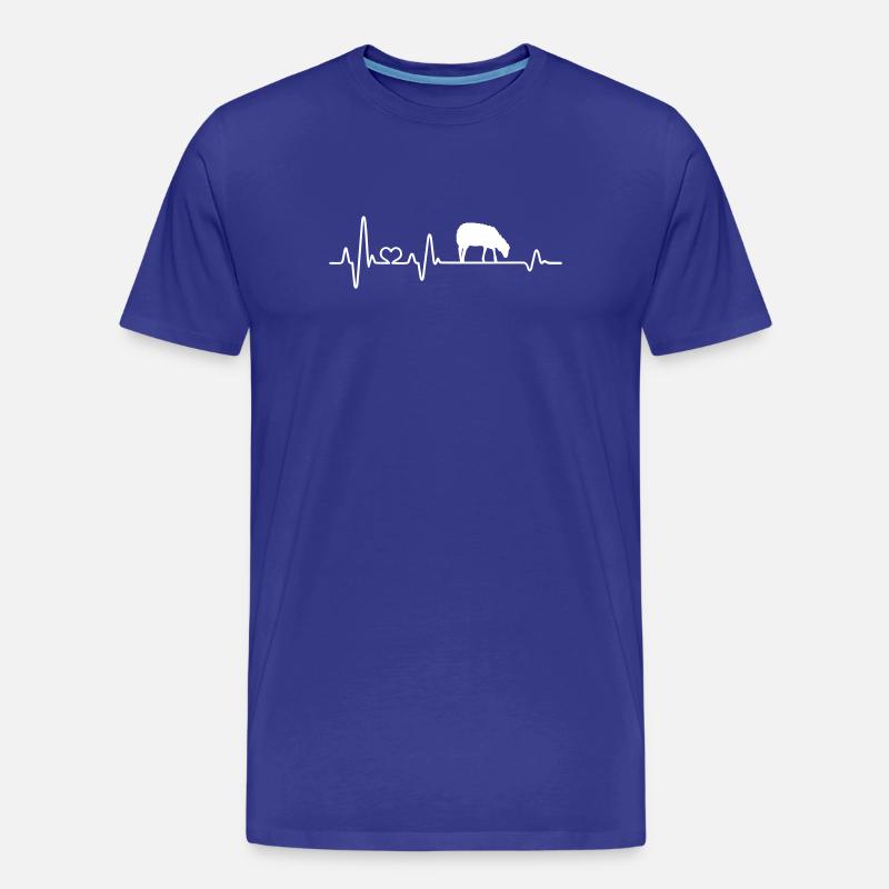 Schaf Herzschlag Lamm Schäfer Geschenk - Männer Premium Bio T-Shirt - Königsblau