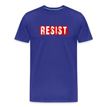 Resist Distressed Protest Typography - Men's Premium Organic T-Shirt - royal blue - Front - Damien (186cm)