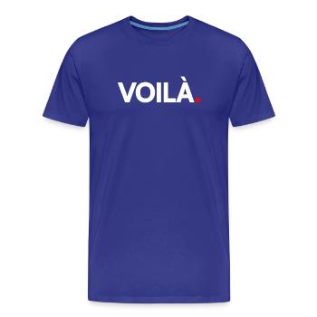 VOILÀ | Réaction humour minimaliste - T-shirt bio Premium Homme - bleu roi - Devant - Damien (186cm)