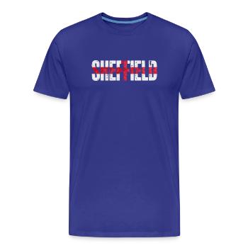 Sheffield England - Männer Premium Bio T-Shirt - Königsblau - Vorne - Damien (186cm)