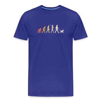 Cadeau drôle de propriétaire de chien pour l’évolution du caniche - T-shirt bio Premium Homme - bleu roi - Devant - Damien (186cm)