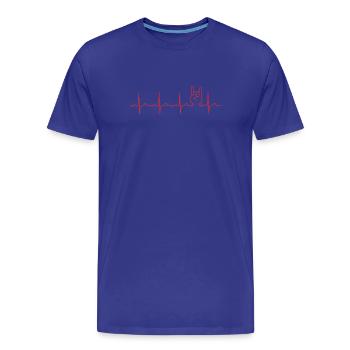 Heavy-Metal EKG Pommesgabel Herzschlag Festival - Männer Premium Bio T-Shirt - Königsblau - Vorne - Damien (186cm)