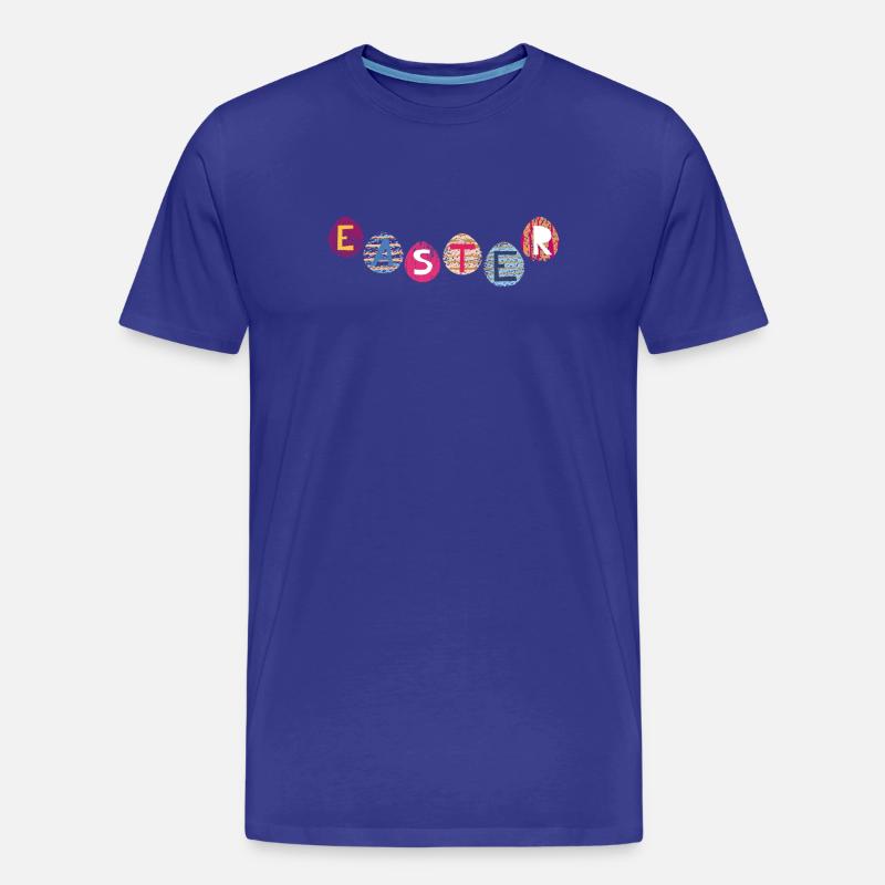 Osterbuchstaben auf bunten Eiern - Männer Premium Bio T-Shirt - Königsblau