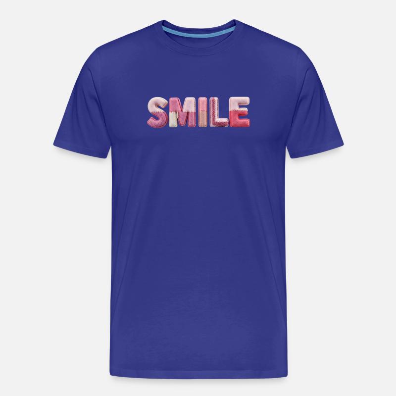 Plüsch Smile Schriftzug Patchwork Trend - Männer Premium Bio T-Shirt - Königsblau