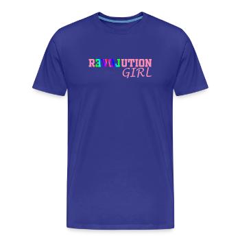 Revolution Girl  - Männer Premium Bio T-Shirt - Königsblau - Vorne - Damien (186cm)