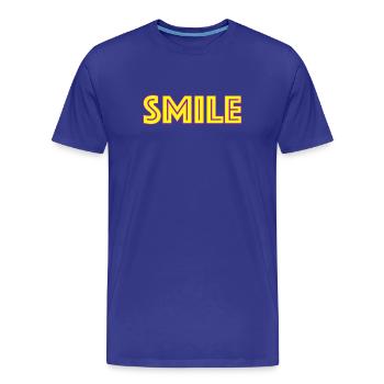 Neon Smile Schriftzug - Männer Premium Bio T-Shirt - Königsblau - Vorne - Damien (186cm)