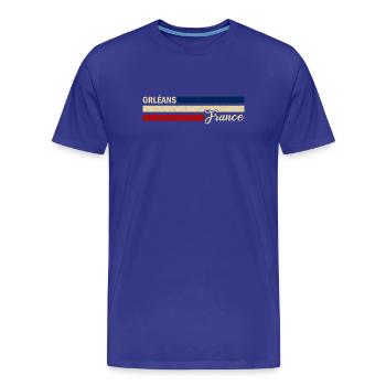 France - Orleans - Frankreich - Flagge - Streifen - Männer Premium Bio T-Shirt - Königsblau - Vorne - Damien (186cm)