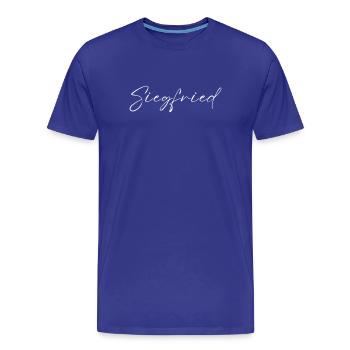 Siegfried Name T-Shirt Geschenk Für Männer - Männer Premium Bio T-Shirt - Königsblau - Vorne - Damien (186cm)