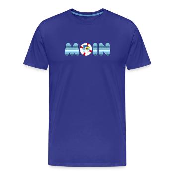 Moin Möve mit Rettungsring - Männer Premium Bio T-Shirt - Königsblau - Vorne - Damien (186cm)