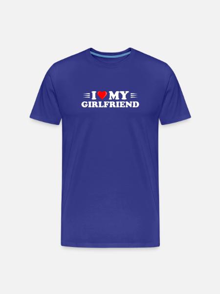 I Love My Girlfriend Distressed - Men's Premium Organic T-Shirt - royal blue