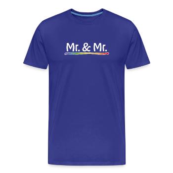 Mariage gay de M. et M. arc-en-ciel - T-shirt bio Premium Homme - bleu roi - Devant - Damien (186cm)
