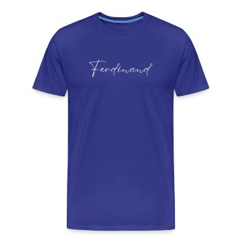 Ferdinand Name T-Shirt Geschenk Männer - Männer Premium Bio T-Shirt - Königsblau - Vorne - Damien (186cm)