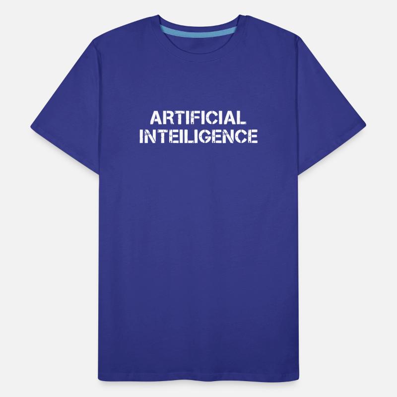 Artificial Intelligence Text Grunge Logo Men's Premium Organic T-Shirt