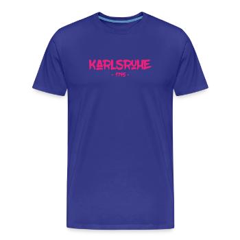 Karlsruhe - 1715 - Baden-Württemberg - Durlach - Männer Premium Bio T-Shirt - Königsblau - Vorne - Damien (186cm)