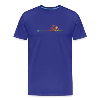câble électrique coloré avec prise et vélo - T-shirt bio Premium Homme - bleu roi - Devant - Damien (186cm)