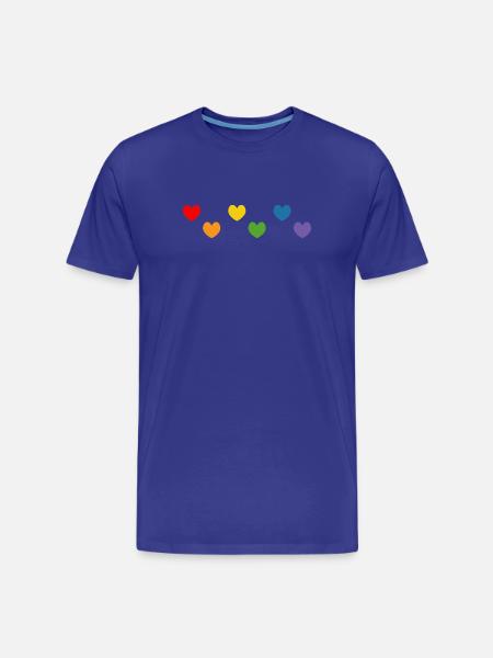Rainbow Heart Tshirt Mix LGBTQ - Men's Premium Organic T-Shirt - royal blue