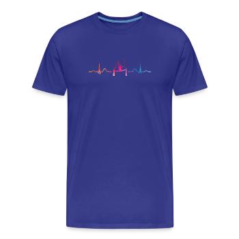Vertical Scarf Heartbeat Aerial Acrobatics Aerial Silk - Men's Premium Organic T-Shirt - royal blue - Front - Damien (186cm)