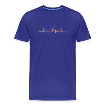 Vertical Scarf Heartbeat Aerial Acrobatics Aerial Silk - Men's Premium Organic T-Shirt - royal blue - Front - Damien (186cm)