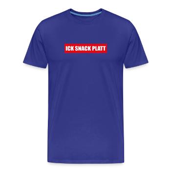 Sticker: Ick snack platt - Männer Premium Bio T-Shirt - Königsblau - Vorne - Damien (186cm)