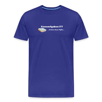 LIEBEVOLL Hausaufgaben-Mythos - Männer Premium Bio T-Shirt - Königsblau - Vorne - Damien (186cm)
