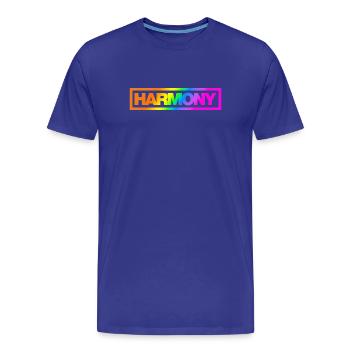 Typo HARMONY Contour Arc-en-ciel - T-shirt bio Premium Homme - bleu roi - Devant - Damien (186cm)