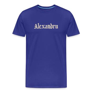 Alexandru Gothic Monogram - Men's Premium Organic T-Shirt - royal blue - Front - Damien (186cm)
