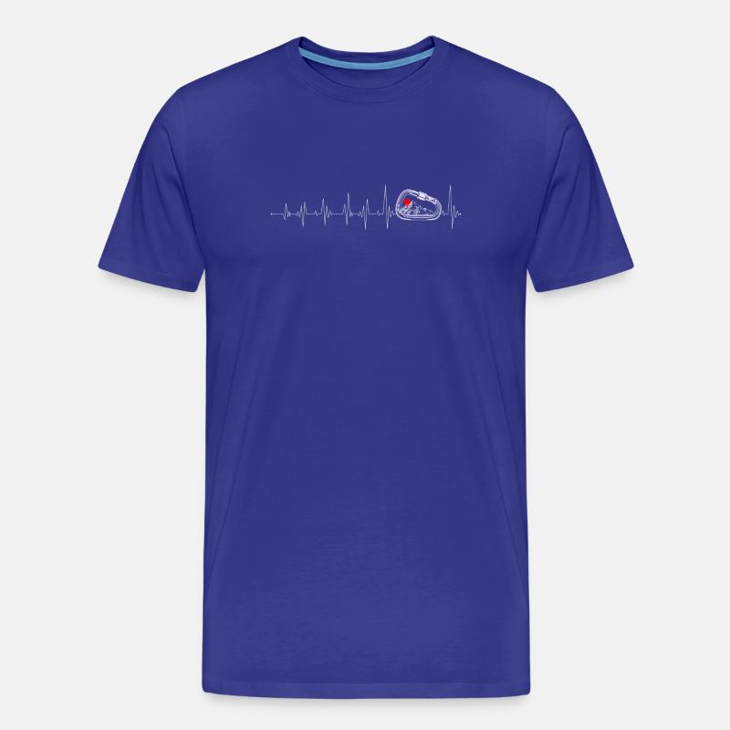 Herzschlag Ring Liebespuls - Männer Premium Bio T-Shirt - Königsblau