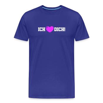 Je t’aime, mon cœur - T-shirt bio Premium Homme - bleu roi - Devant - Damien (186cm)