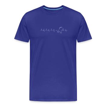 Irish Heartbeat with Ireland Outline - Men's Premium Organic T-Shirt - royal blue - Front - Damien (186cm)