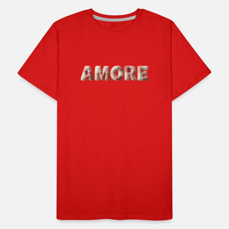 Amore Plush Stitch Patchwork Gift Men's Premium Organic T-Shirt