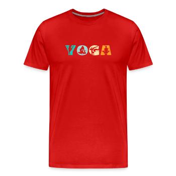 Yoga - Men's Premium Organic T-Shirt - red - Front - Damien (186cm)