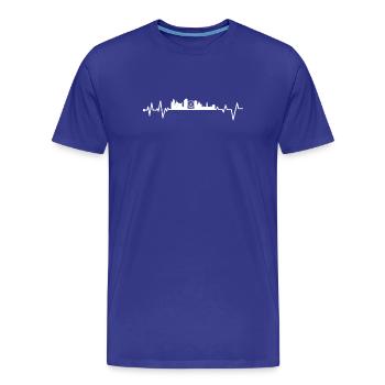 Manchester UK Herzschlag - Männer Premium Bio T-Shirt - Königsblau - Vorne - Damien (186cm)