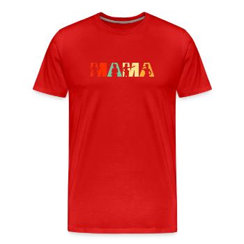 Police Mama Law Enforcement Mother Retro - Men's Premium Organic T-Shirt - red - Front - Damien (186cm)