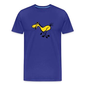 Beklopptes Strich Pferd - Männer Premium Bio T-Shirt - Königsblau - Vorne - Damien (186cm)