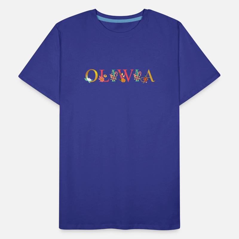 Le nom d’OLIWIA est décoré de fleurs T-shirt bio Premium Homme