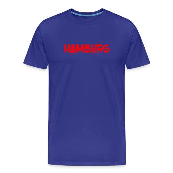Hamburg - Hansestadt - Alster - Elbe - Hafen - Männer Premium Bio T-Shirt - Königsblau - Vorne - Damien (186cm)