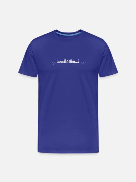 Heartbeat landmarks germany - Men's Premium Organic T-Shirt - royal blue