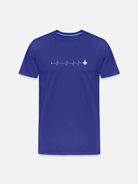 Heartbeat jet plane - Men's Premium Organic T-Shirt - royal blue