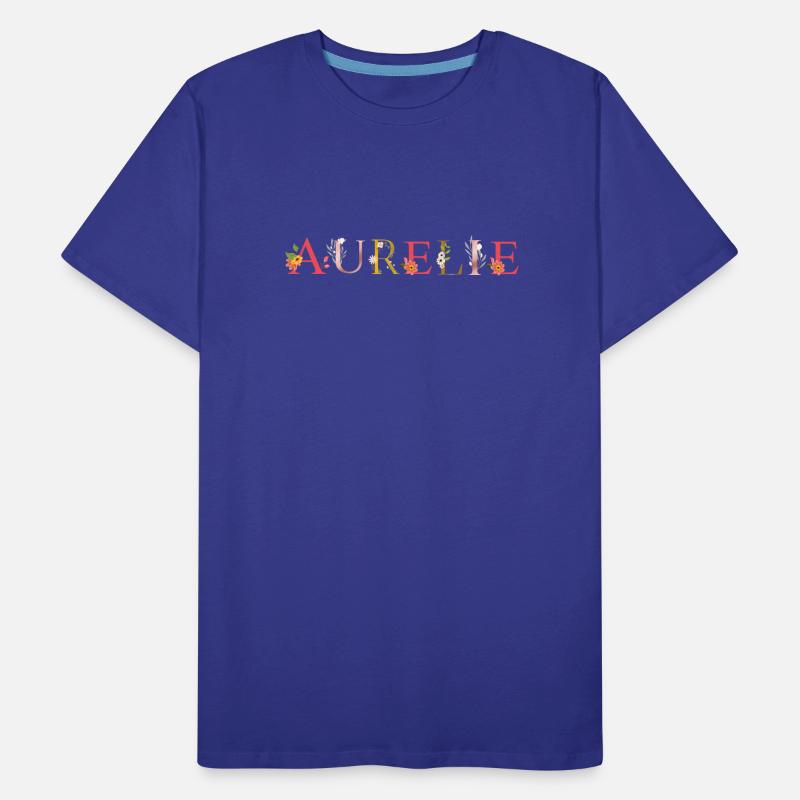 Le nom d’AURÉLIE décoré de fleurs T-shirt bio Premium Homme