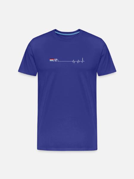 Dutch Bicycle Heartbeat - Men's Premium Organic T-Shirt - royal blue