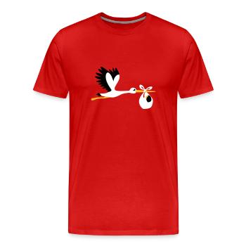 Stork - Men's Premium Organic T-Shirt - red - Front - Damien (186cm)