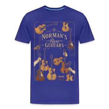 Guitares rares de Norman Illustration vintage - T-shirt bio Premium Homme - bleu roi - Devant - Damien (186cm)