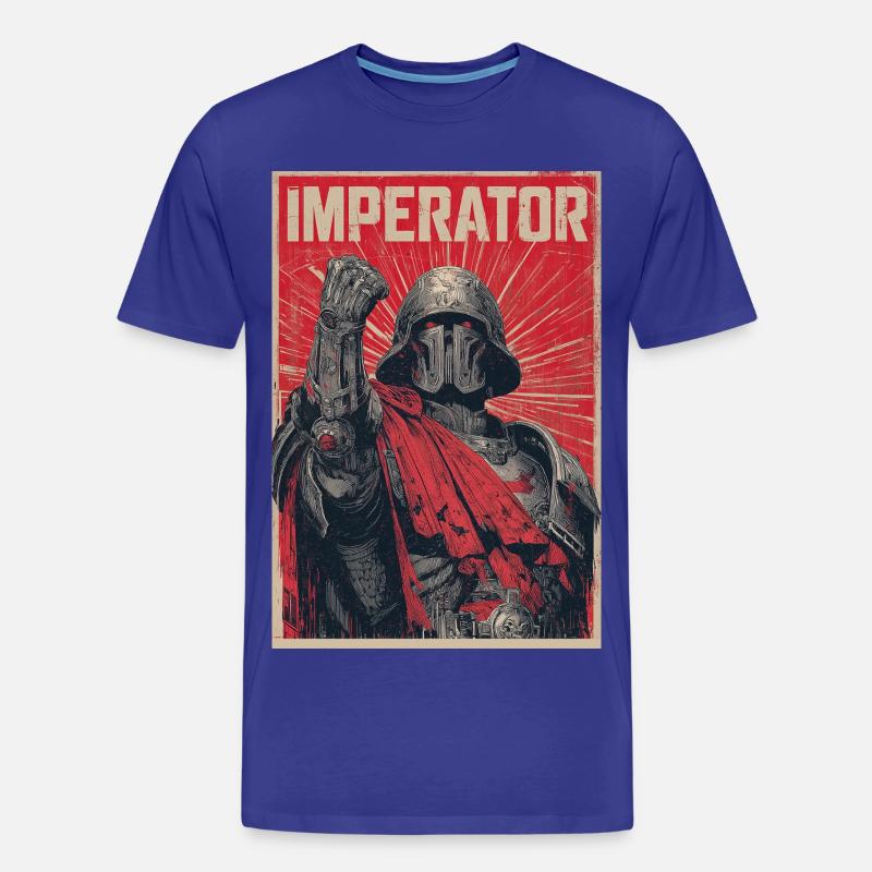 Plakat Cesarza Wojownika - Ekologiczna koszulka męska Premium - błękit królewski