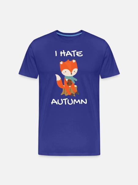 I Hate Autumn Fox - Men's Premium Organic T-Shirt - royal blue