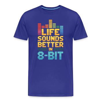 La vie sonne mieux en 8 bits | Chiptune Vibes - T-shirt bio Premium Homme - bleu roi - Devant - Damien (186cm)