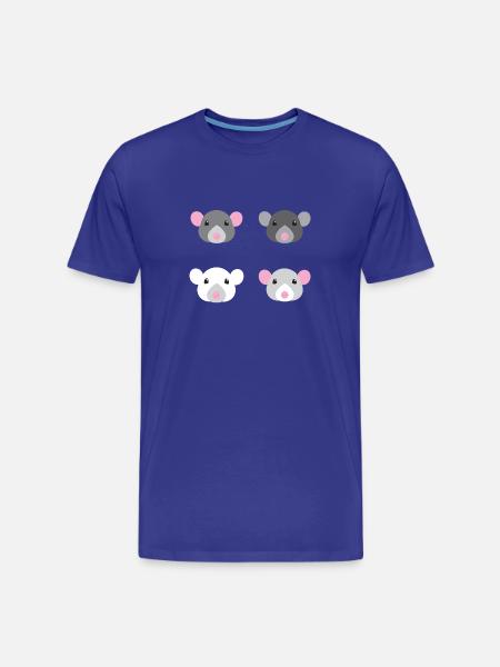 four mice rat faces - Men's Premium Organic T-Shirt - royal blue