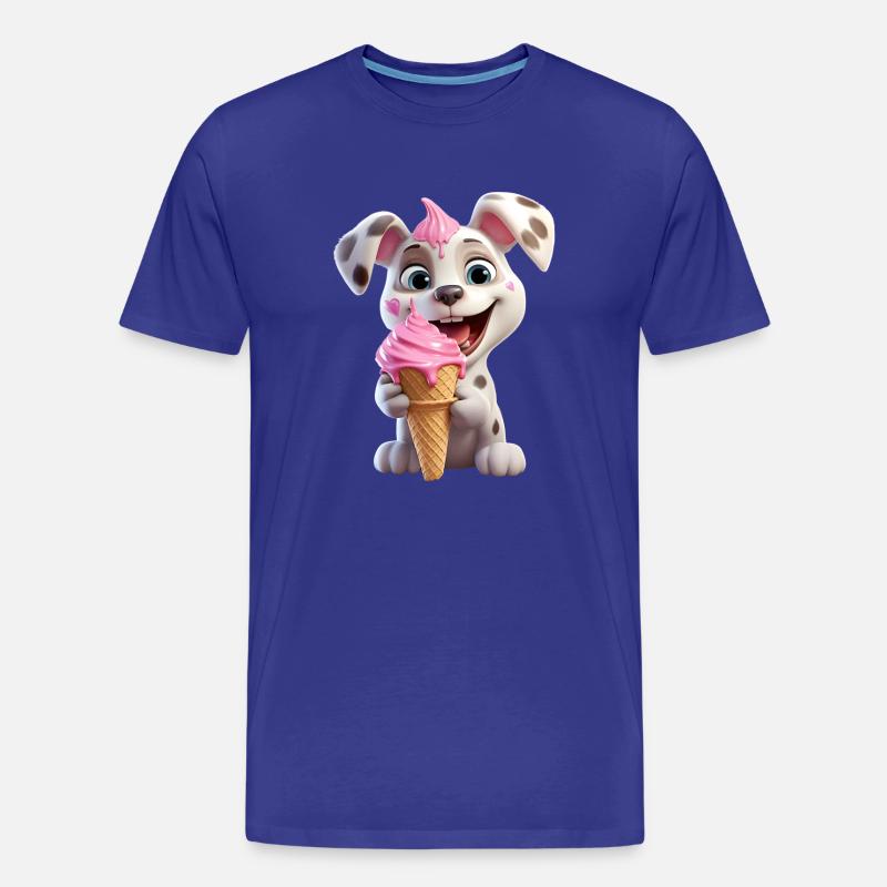 Hund mit Eiscreme - Männer Premium Bio T-Shirt - Königsblau