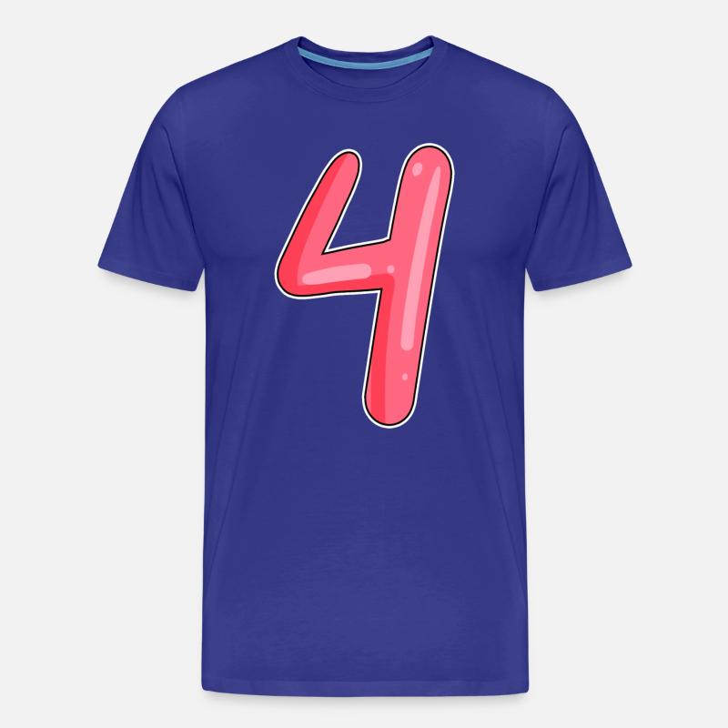 4 - Vier Zahl Nummer - Männer Premium Bio T-Shirt - Königsblau