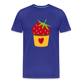 Glace Glace Crème glacée Fraise Glace Cupcake Sweet - T-shirt bio Premium Homme - bleu roi - Devant - Damien (186cm)
